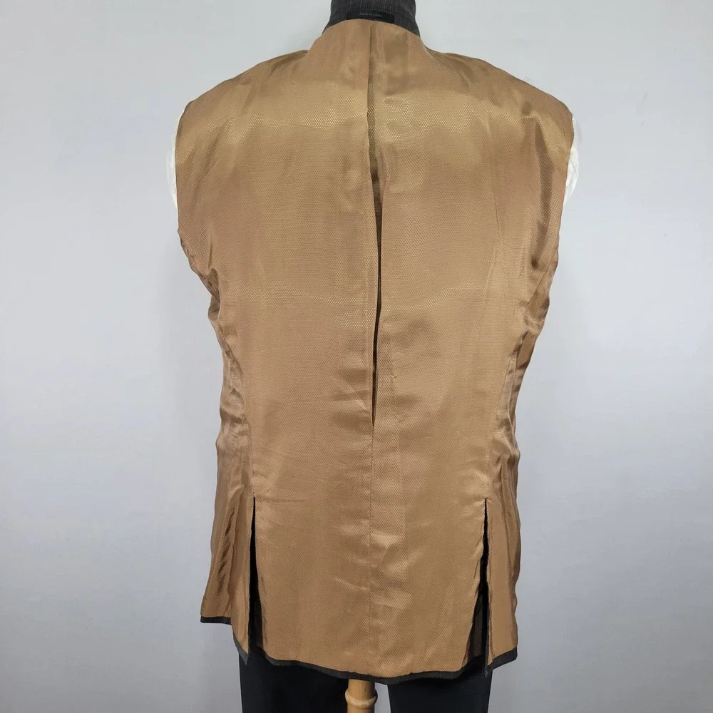 Michael Kors Men's Sport Coat Blazer Two‎ Button Olive Brown Striped Wool Sz 48L